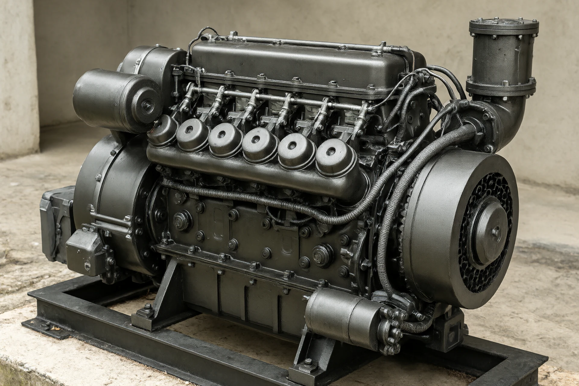 Diesel engine fire pump set, industrial coupled unit