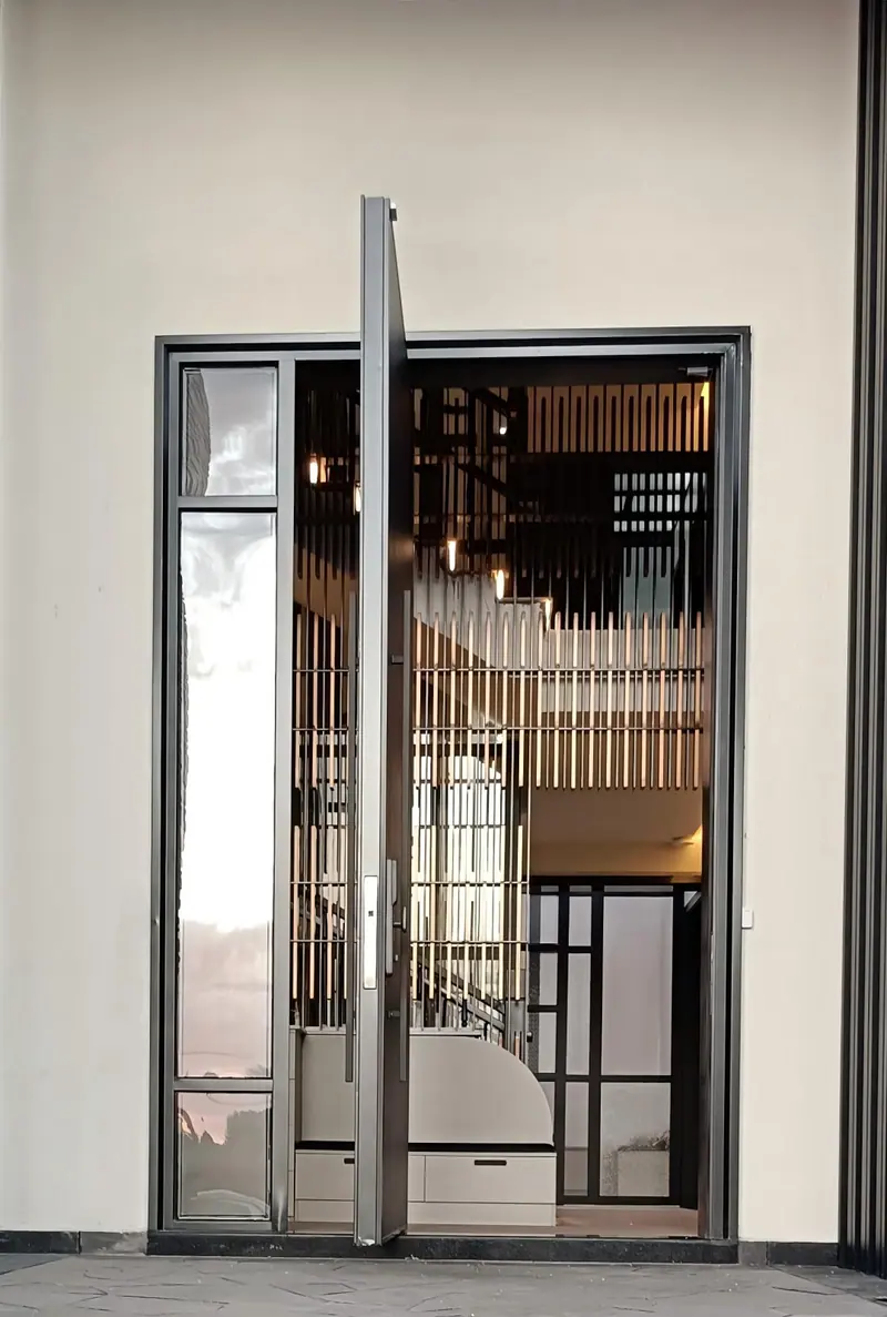 Main Entrance Pivot Door - Finishing stage