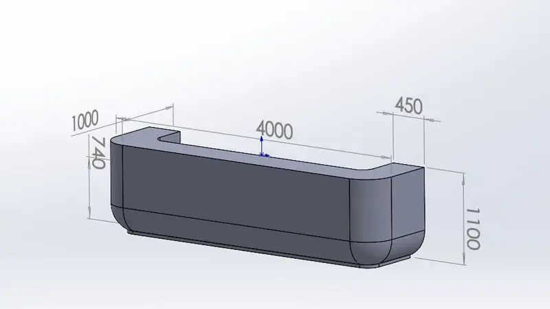 Hotel Reception Desk - Drawing stage