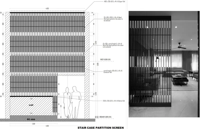 Staircase Partition Screen - Concept stage